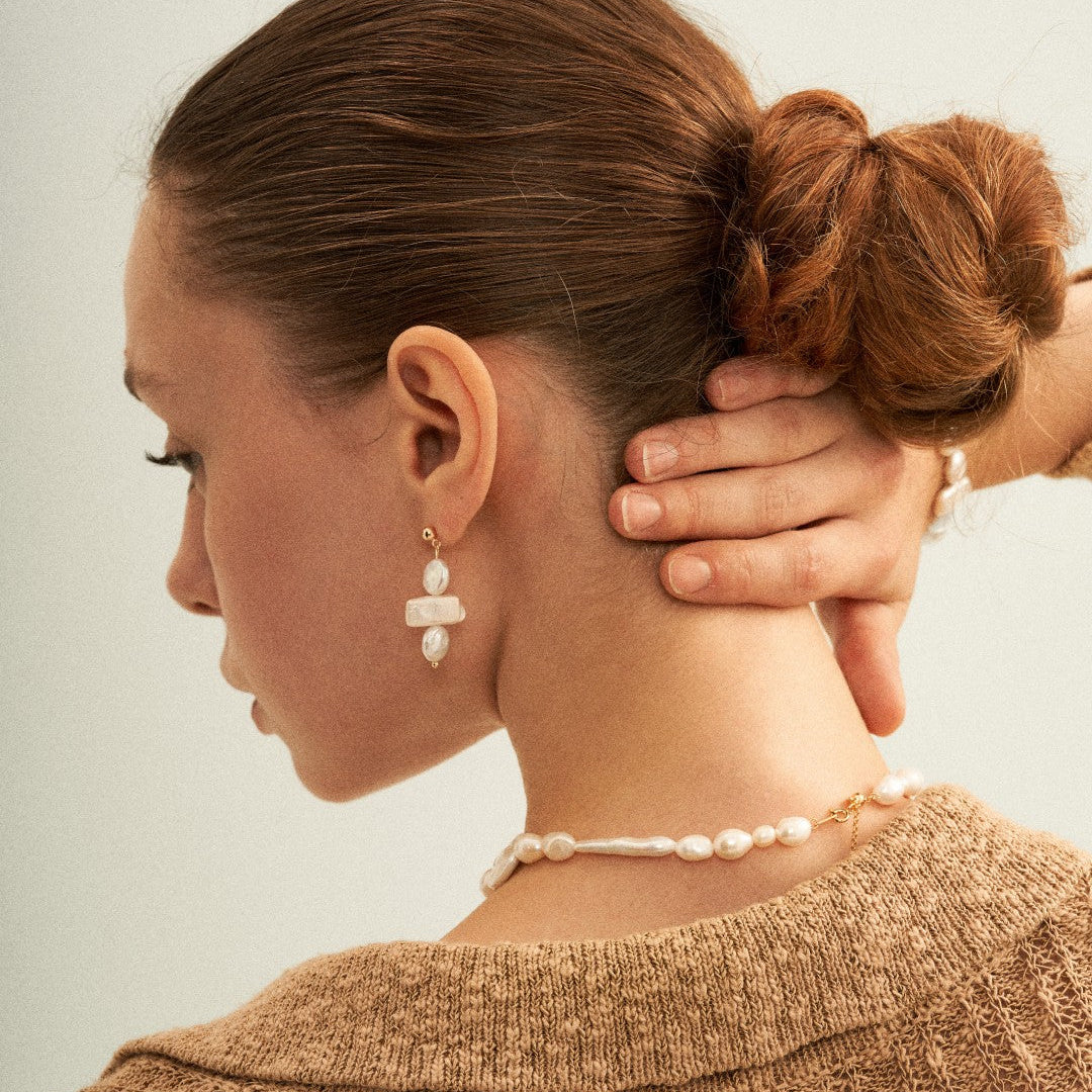 Baroque Pearl Earrings-Gembea Jewelry