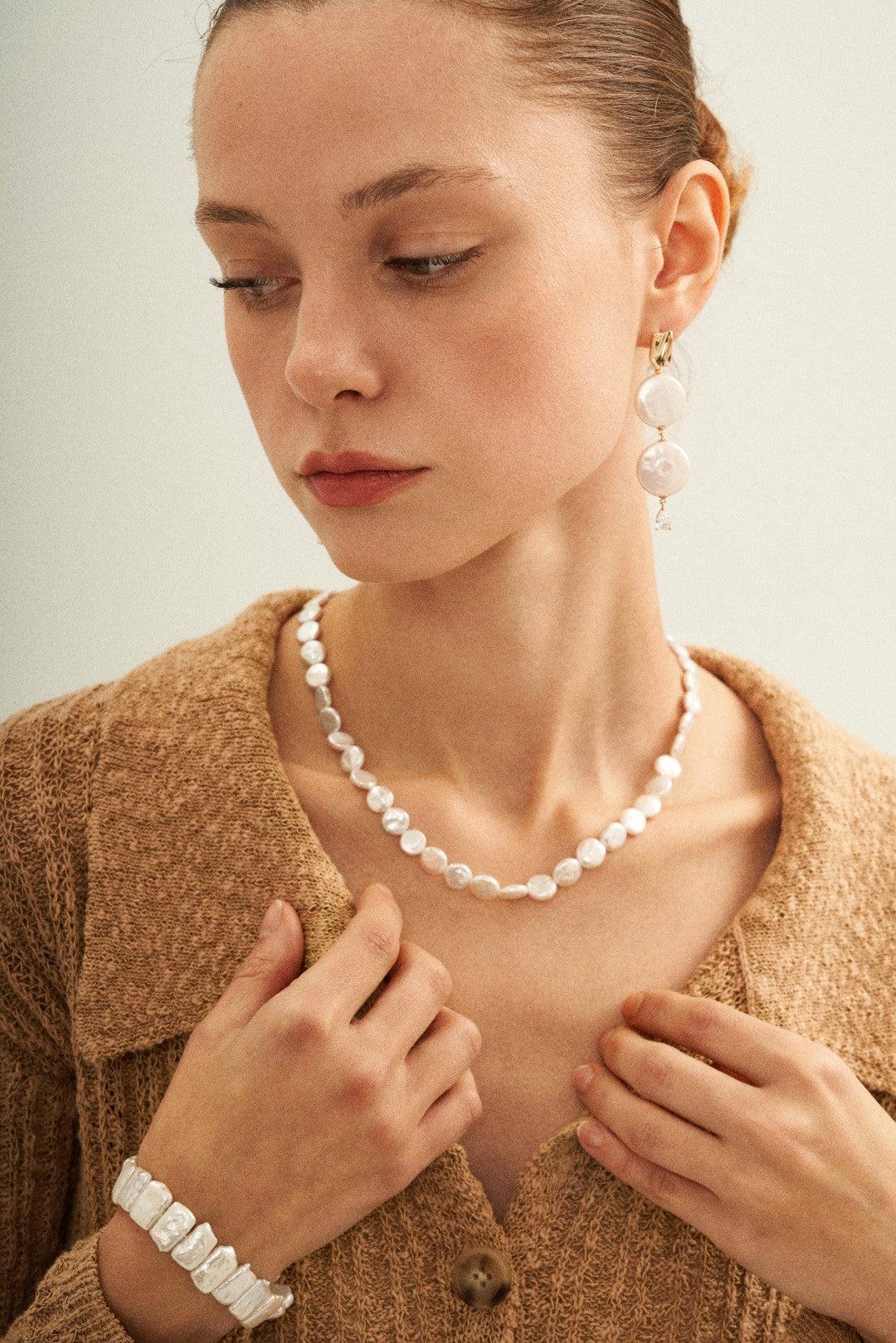 Rectangular Baroque Pearl Bracelet - Gembea Jewelry