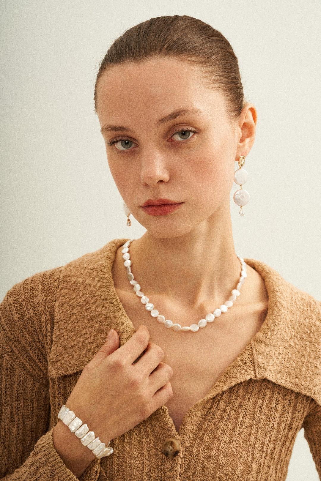 Rectangular Baroque Pearl Bracelet - Gembea Jewelry