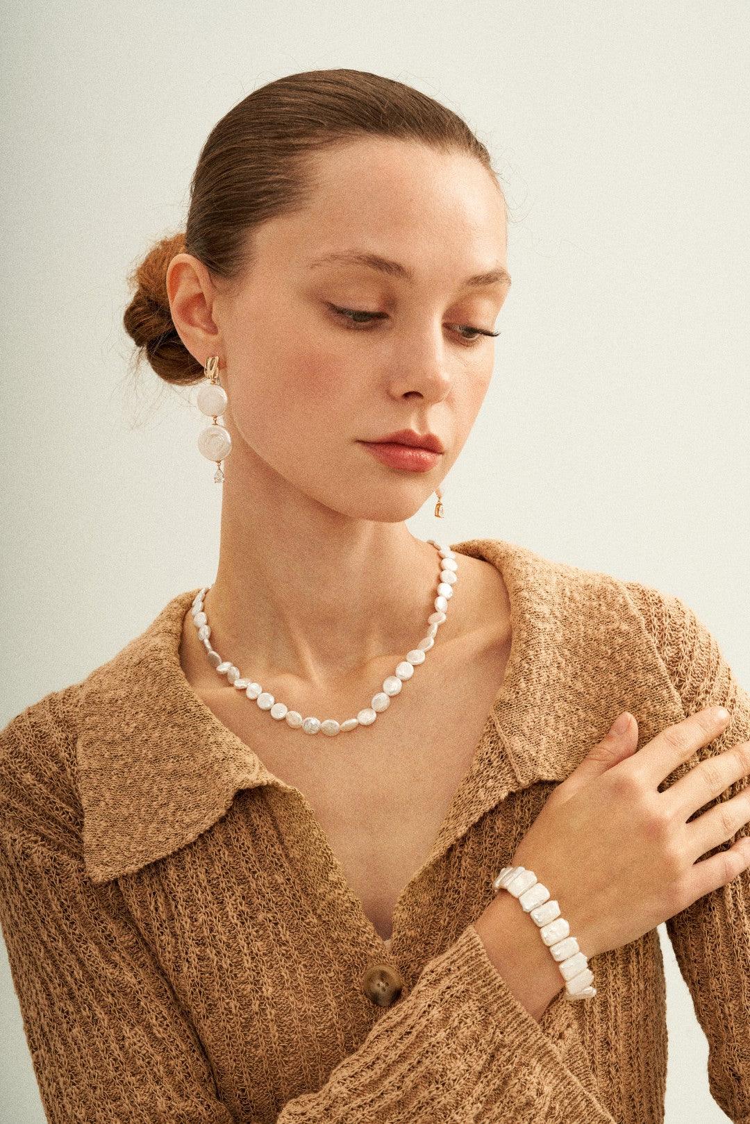 Rectangular Baroque Pearl Bracelet - Gembea Jewelry