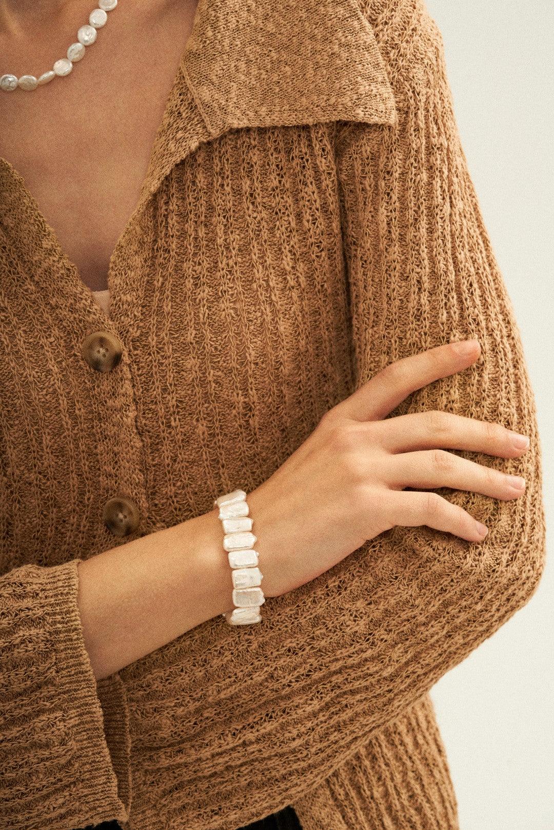 Rectangular Baroque Pearl Bracelet - Gembea Jewelry