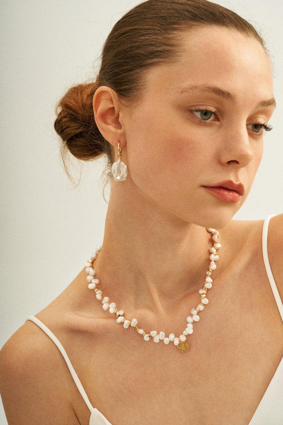 Petal Baroque Pendant Hoop Earrings - Gembea Jewelry