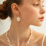 Petal Baroque Pendant Hoop Earrings - Gembea Jewelry