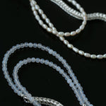 Pearl White Agate Long Necklace - Gembea Jewelry
