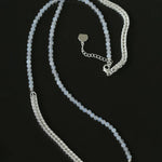 Pearl White Agate Long Necklace - Gembea Jewelry