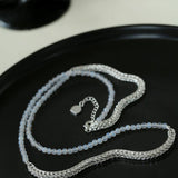 Pearl White Agate Long Necklace - Gembea Jewelry