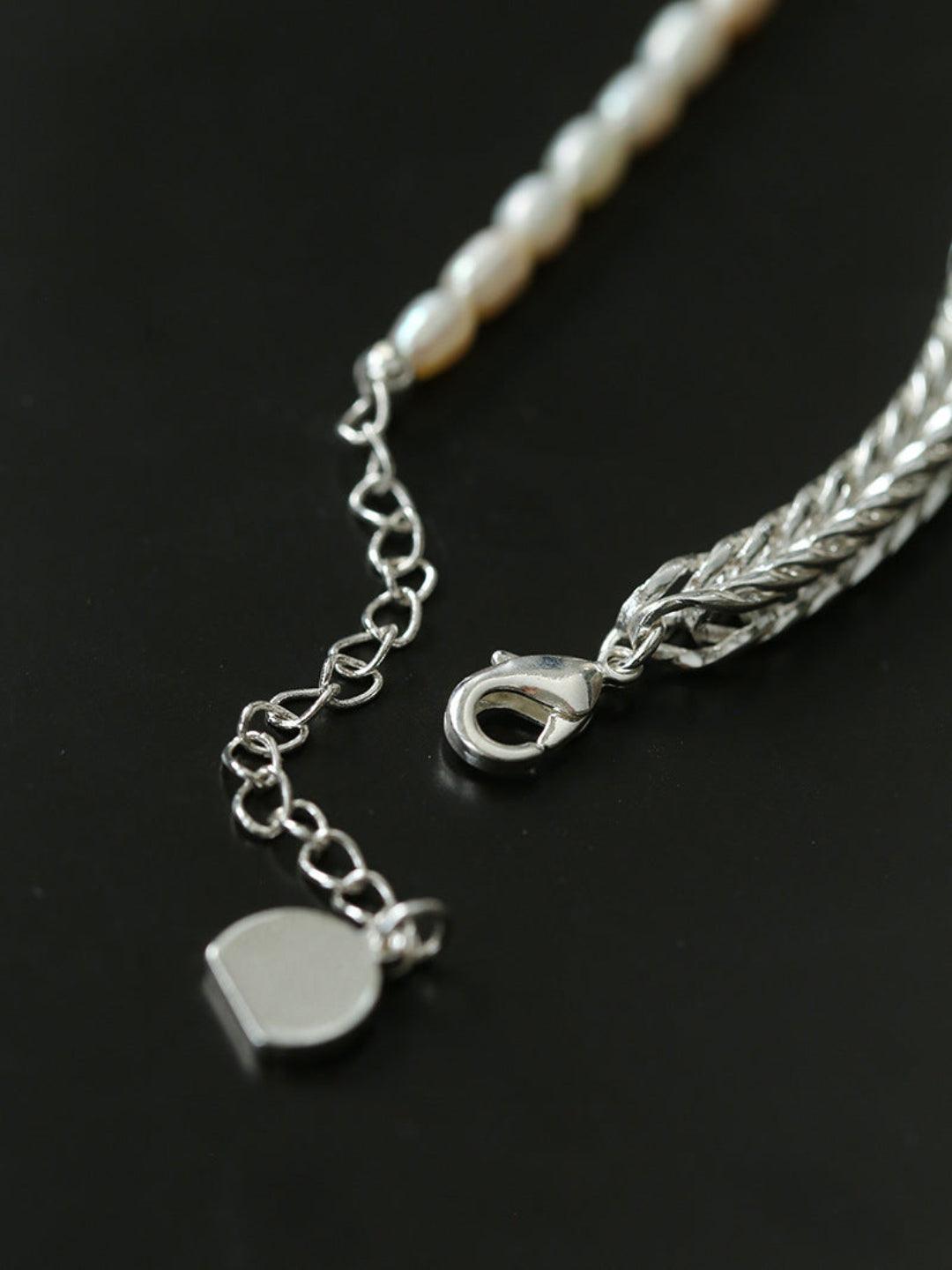 Pearl White Agate Long Necklace - Gembea Jewelry