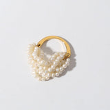 Hand-woven Multi-layer Small Rice Pearl Ring - Gembea Jewelry