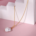 Baroque Pearl Pendant Long Necklace - Gembea Jewelry