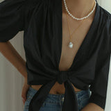 Baroque Pearl Pendant Long Necklace - Gembea Jewelry