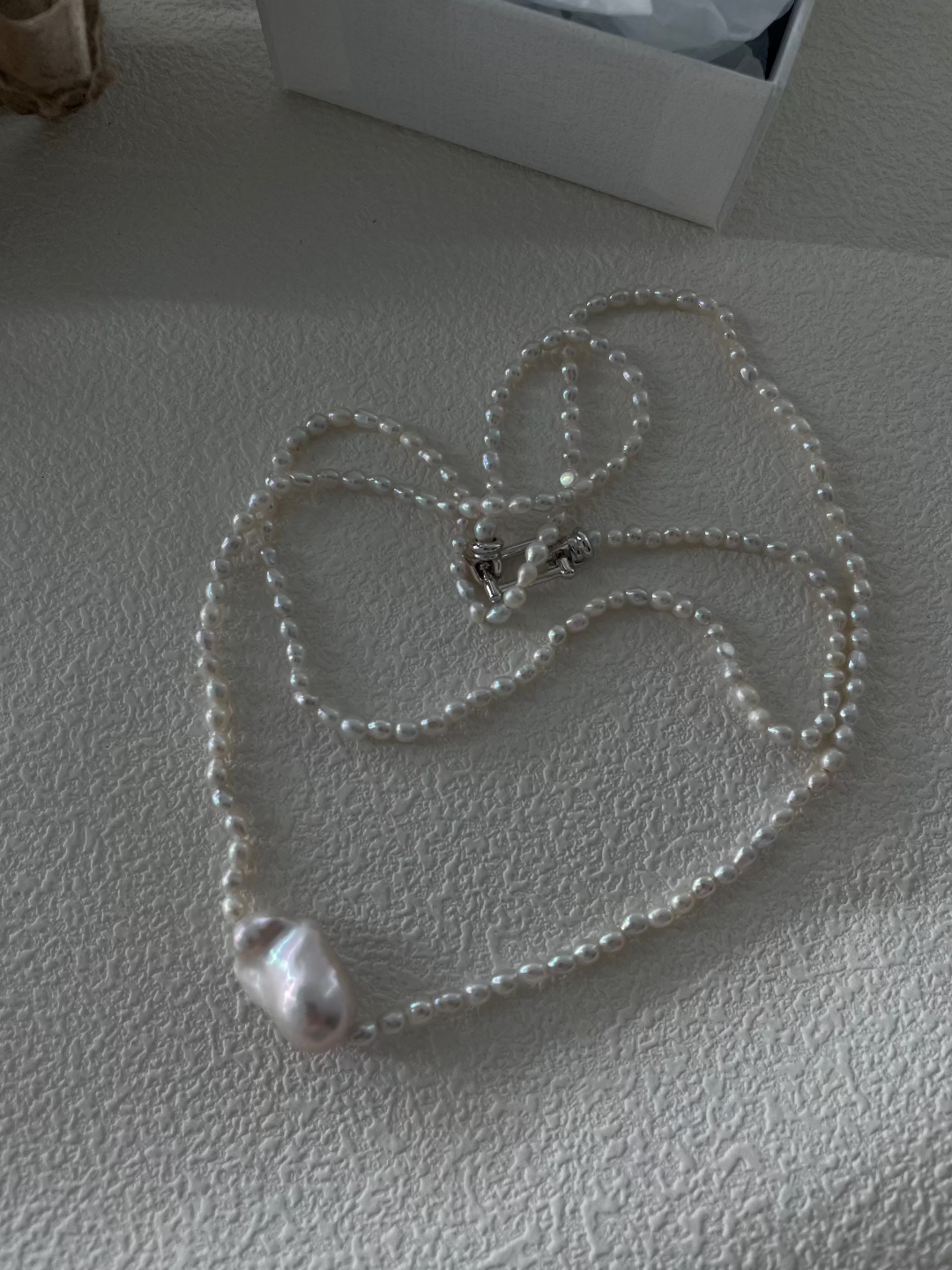Double Layers Pearl Baroque Necklace - Gembea Jewelry