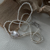 Double Layers Pearl Baroque Necklace - Gembea Jewelry