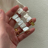 Rectangular Baroque Pearl Bracelet - Gembea Jewelry