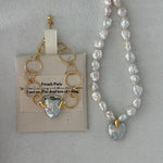 Gembea JewelryLove Pendant Shaped Baroque Pearl Beaded Necklace