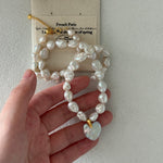 Gembea JewelryLove Pendant Shaped Baroque Pearl Beaded Necklace