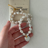 Gembea JewelryLove Pendant Shaped Baroque Pearl Beaded Necklace