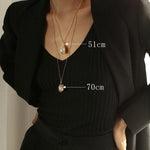 Oval Pendant Baroque Shaped Pearl Necklace - Gembea Jewelry