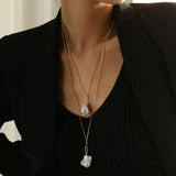 Baroque Pearl Pendant Long Necklace - Gembea Jewelry