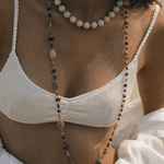 Long Woven Picture Stone Necklace - Gembea Jewelry