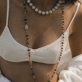 Long Woven Picture Stone Necklace - Gembea Jewelry