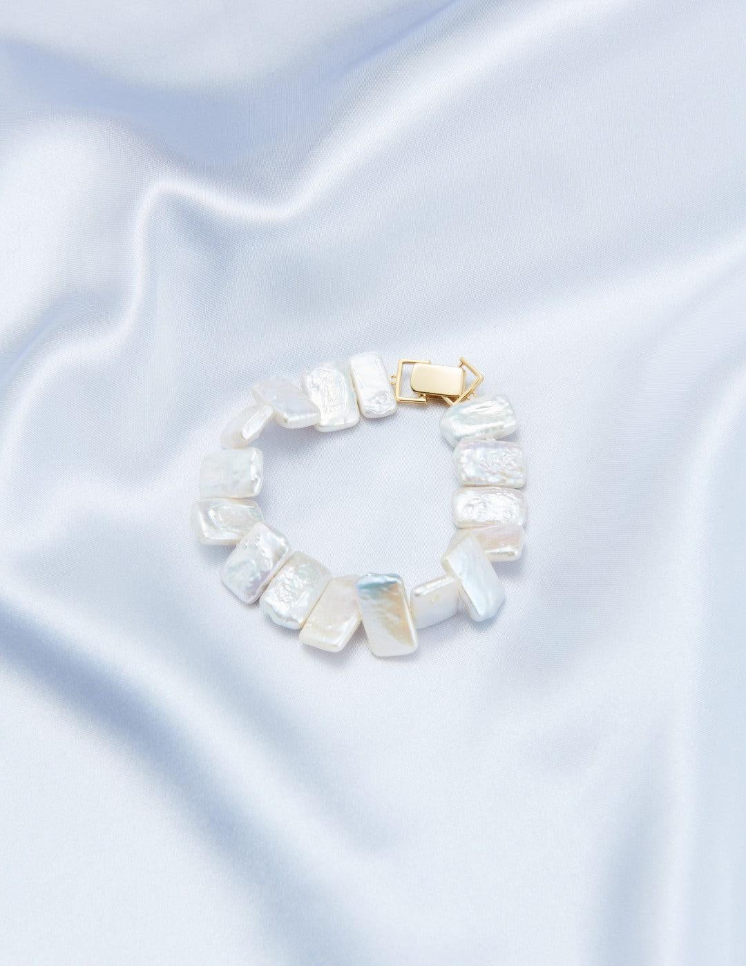 Rectangular Baroque Pearl Bracelet - Gembea Jewelry