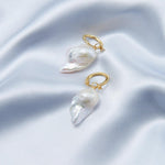 Baroque Pendant Hoop Earrings - Gembea Jewelry