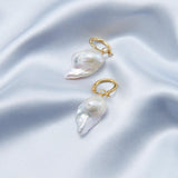 Baroque Pendant Hoop Earrings - Gembea Jewelry