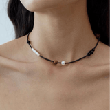 Sea's Embrace Series Pearl Black Agate Necklace - Gembea Jewelry