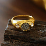 Style B Vintage Antique Coin Narcissus Gold Ring-Gembea Jewelry