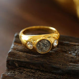 Style B Vintage Antique Coin Narcissus Gold Ring-Gembea Jewelry