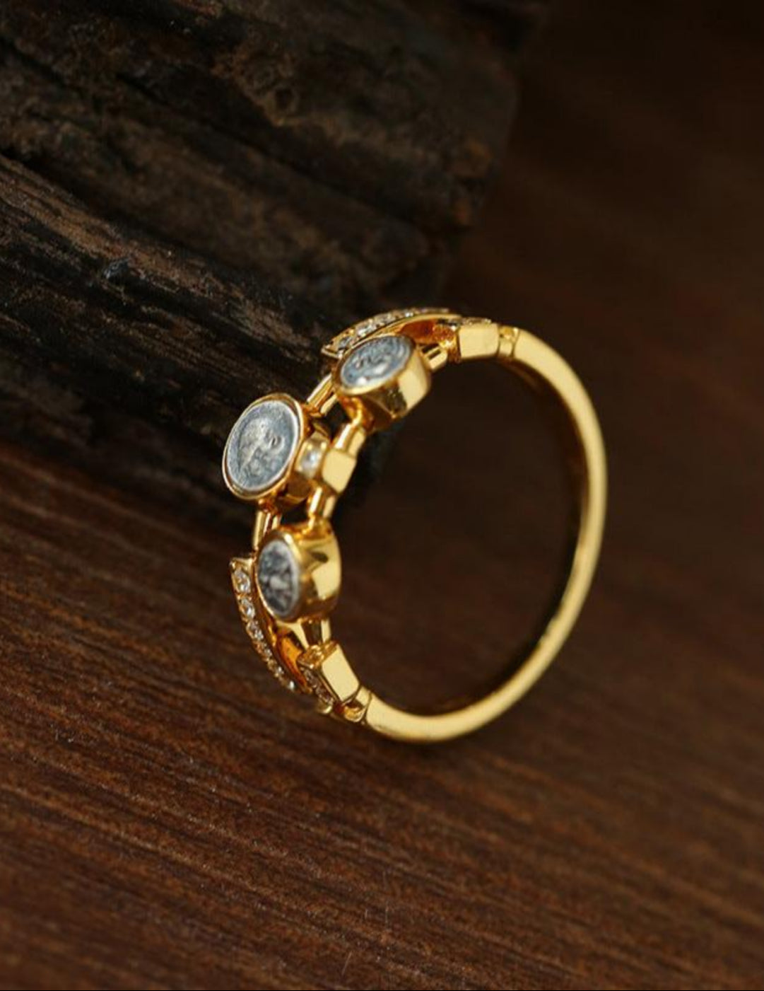 Style C Vintage Antique Three Silver Coins Ring-Gembea Jewelry