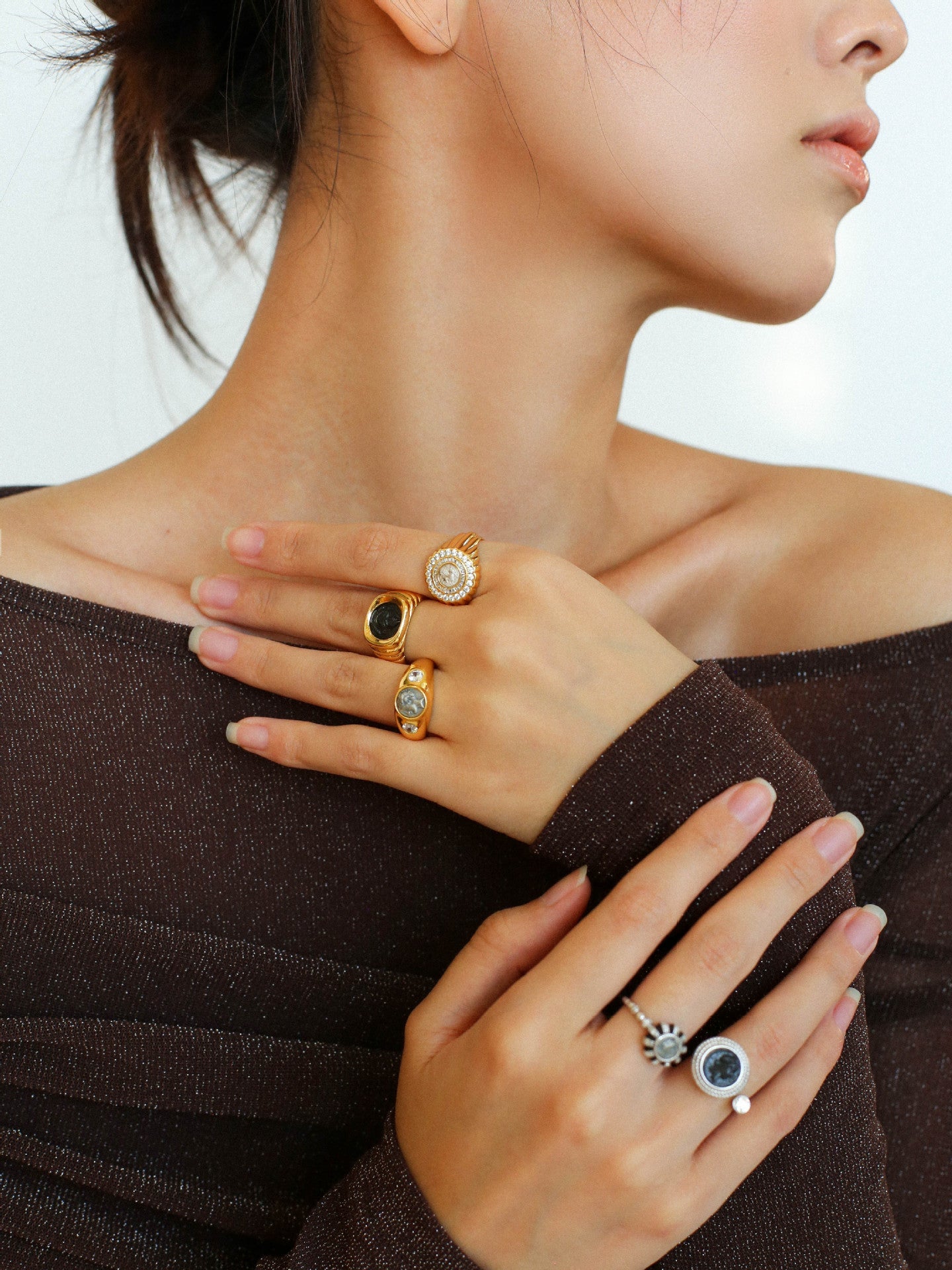 Style B Vintage Antique Coin Narcissus Gold Ring-Gembea Jewelry