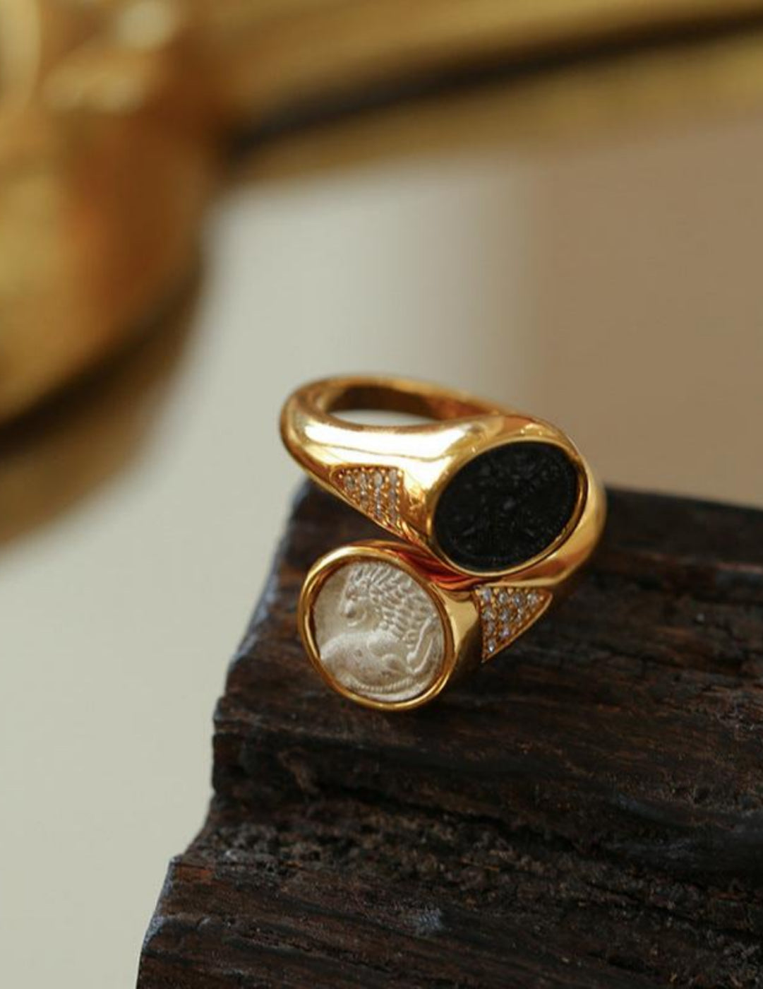 Style A Vintage Antique Coin Lion Bee Ring-Gembea Jewelry