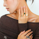 Style B Vintage Antique Coin Narcissus Gold Ring-Gembea Jewelry