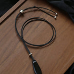 Adjustable Black Agate Teardrop Necklace gembea jewelry