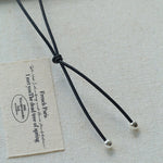 Adjustable Black Agate Teardrop Necklace gembea jewelry