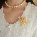 Antique Money Tree Pearl Brooch gembea jewelry