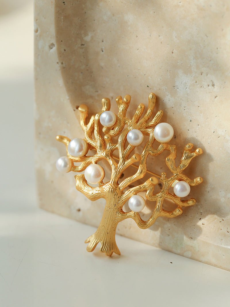 Antique Money Tree Pearl Brooch gembea jewelry