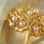Antique Money Tree Pearl Brooch gembea jewelry
