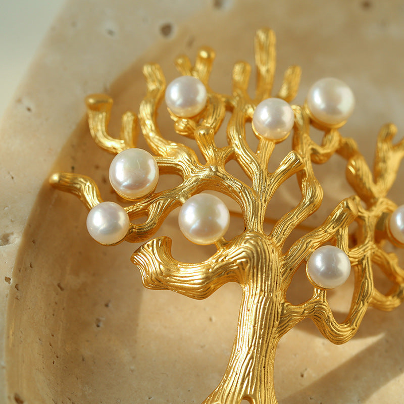 Antique Money Tree Pearl Brooch gembea jewelry
