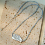 Sea's Embrace Series Aquamarine Pearl Necklace - Gembea Jewelry