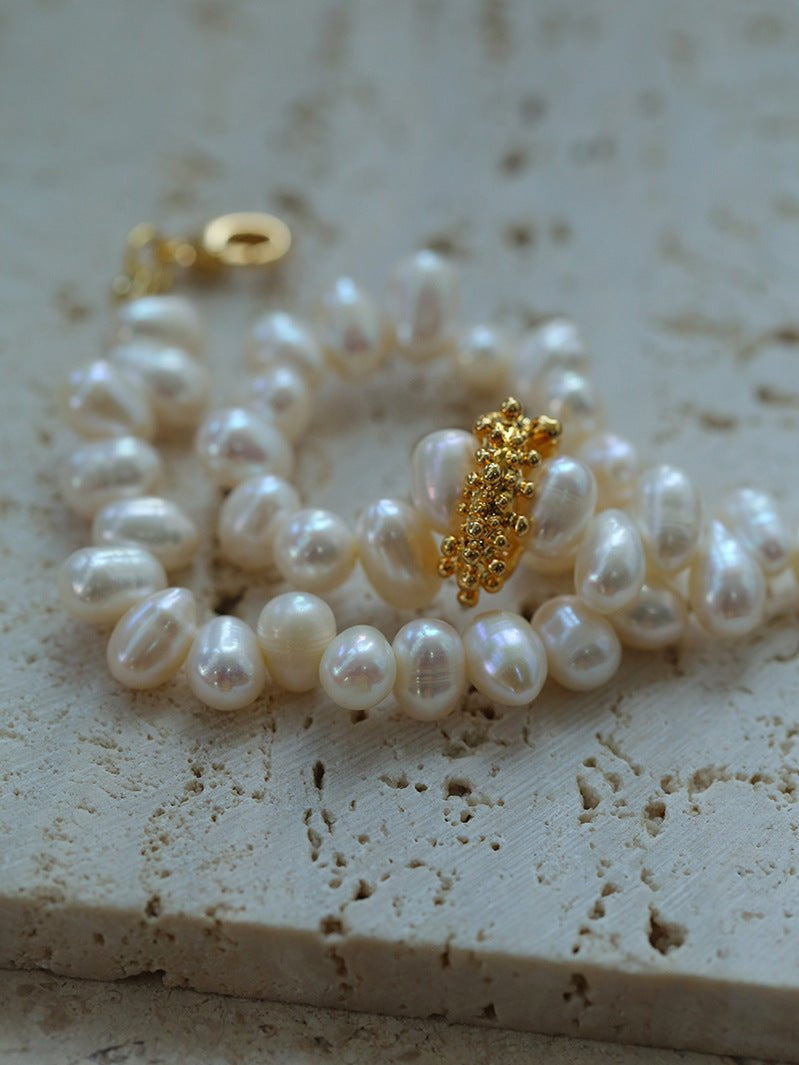 Asymmetrical Freshwater Pearl Bracelet