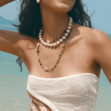 Long Woven Picture Stone Necklace - Gembea Jewelry
