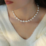 Baroque Rice Pearl Beaded Necklace - Gembea Jewelry