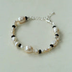 Baroque Pearl Black Agate Beaded Bracelet gembea jewelry