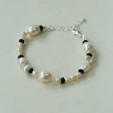 Baroque Pearl Black Agate Beaded Bracelet gembea jewelry