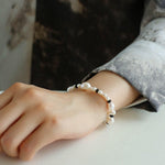 Baroque Pearl Black Agate Beaded Bracelet - Gembea Jewelry
