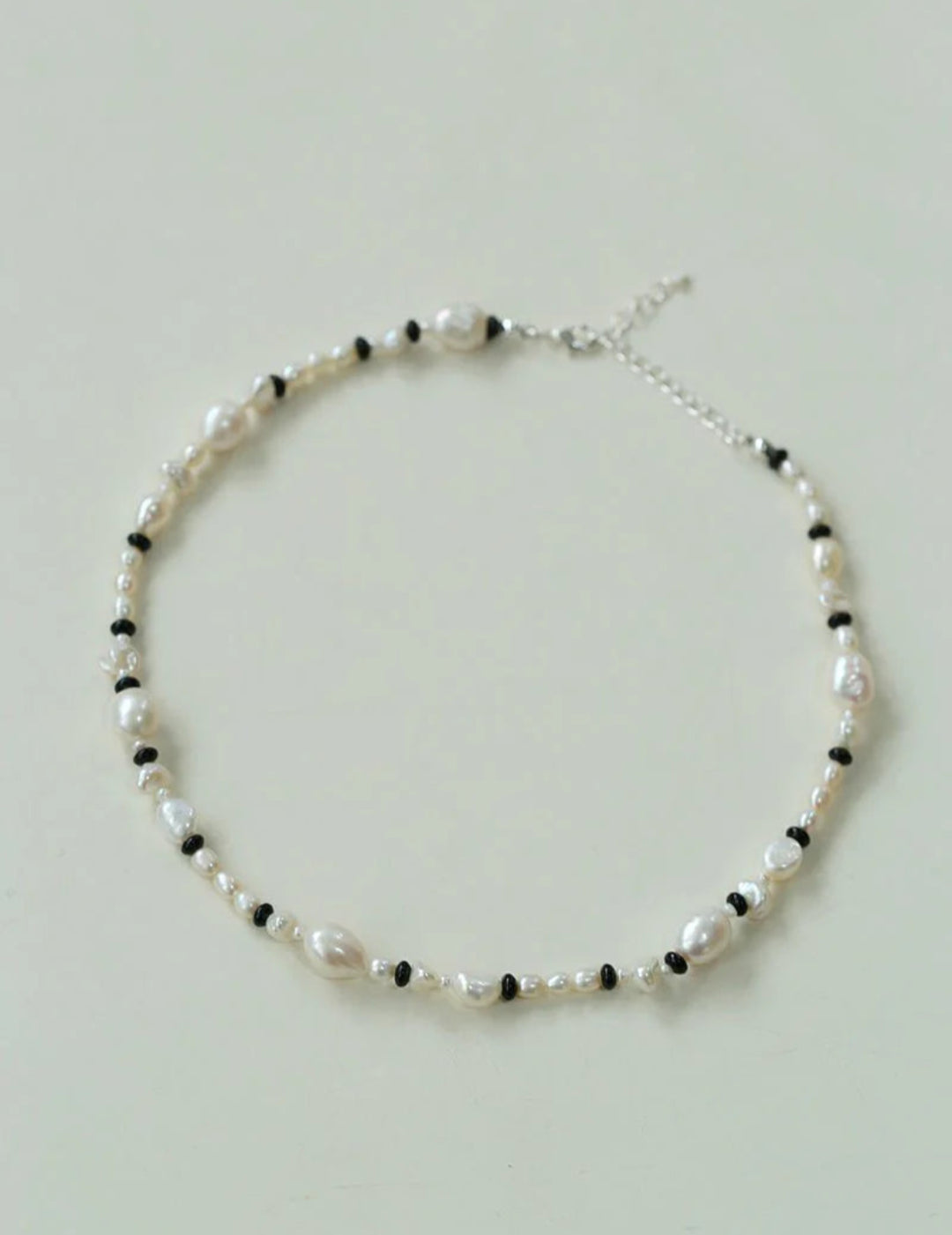 Baroque Pearl Black Agate Beaded Necklace Gembea Jewelry