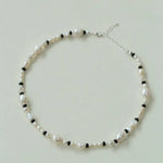 Baroque Pearl Black Agate Beaded Necklace Gembea Jewelry
