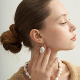 Baroque Pendant Hoop Earrings - Gembea Jewelry